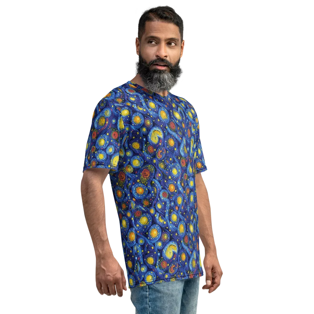 Cosmic Whirl on Men's Crew Neck T-Shirt — Right
