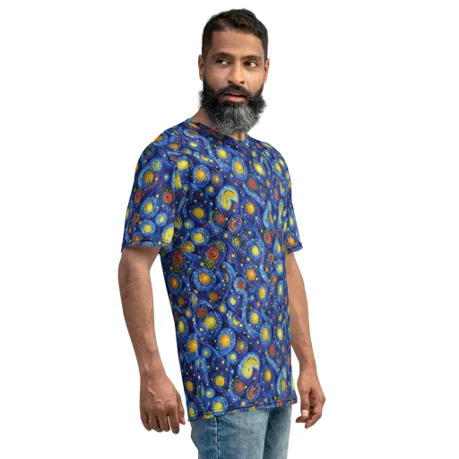 Cosmic Whirl on a Men's Crew Neck T-Shirt