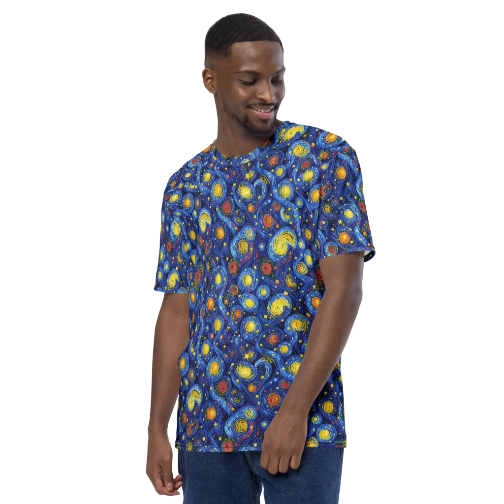 Cosmic Whirl on Men's Crew Neck T-Shirt — Left
