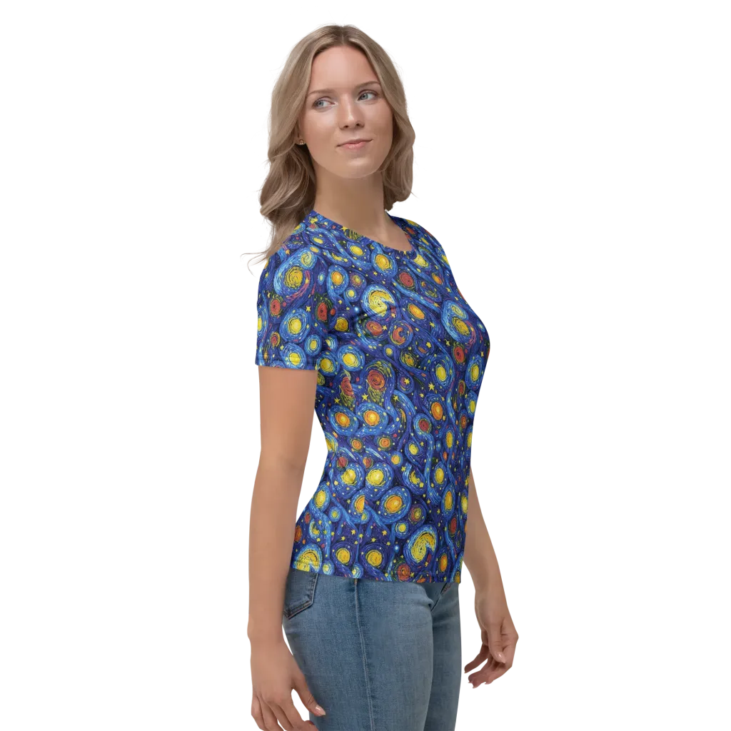 Cosmic Whirl on Women's Crew Neck T-Shirt — Right