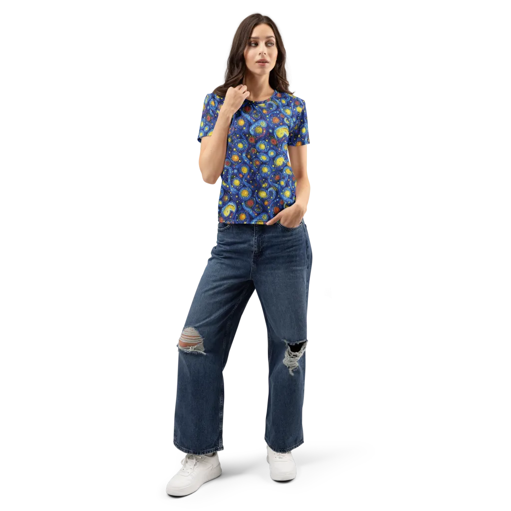 Cosmic Whirl on Women's Crew Neck T-Shirt — Front