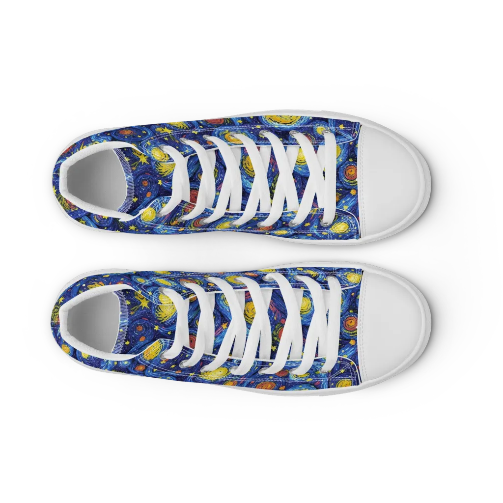 Cosmic Whirl on Women's High Top Canvas Shoes — Front