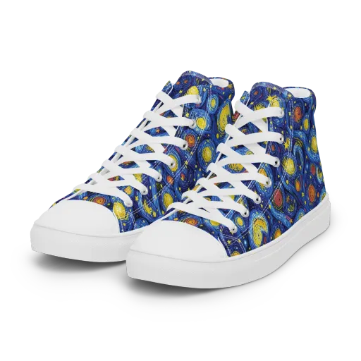 Cosmic Whirl on a Women's High Top Canvas Shoes