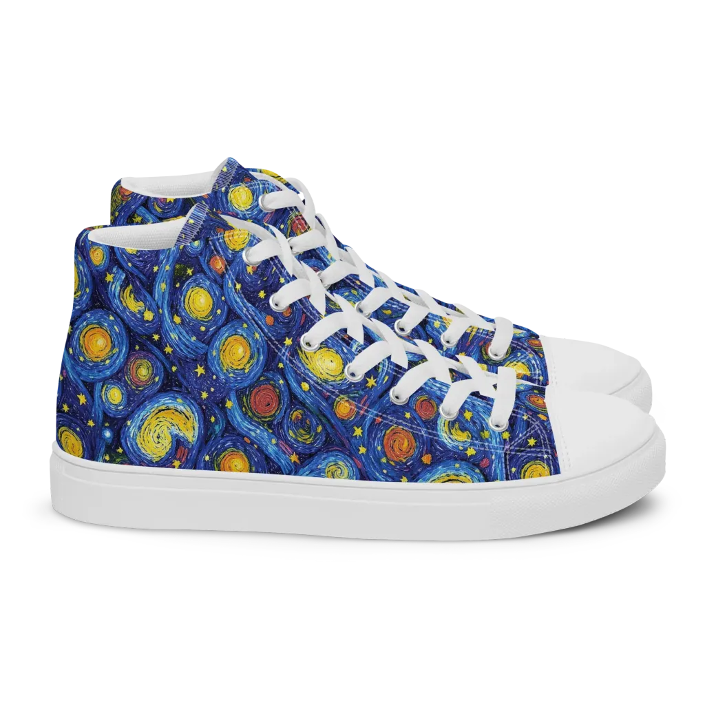 Cosmic Whirl on Women's High Top Canvas Shoes — Right