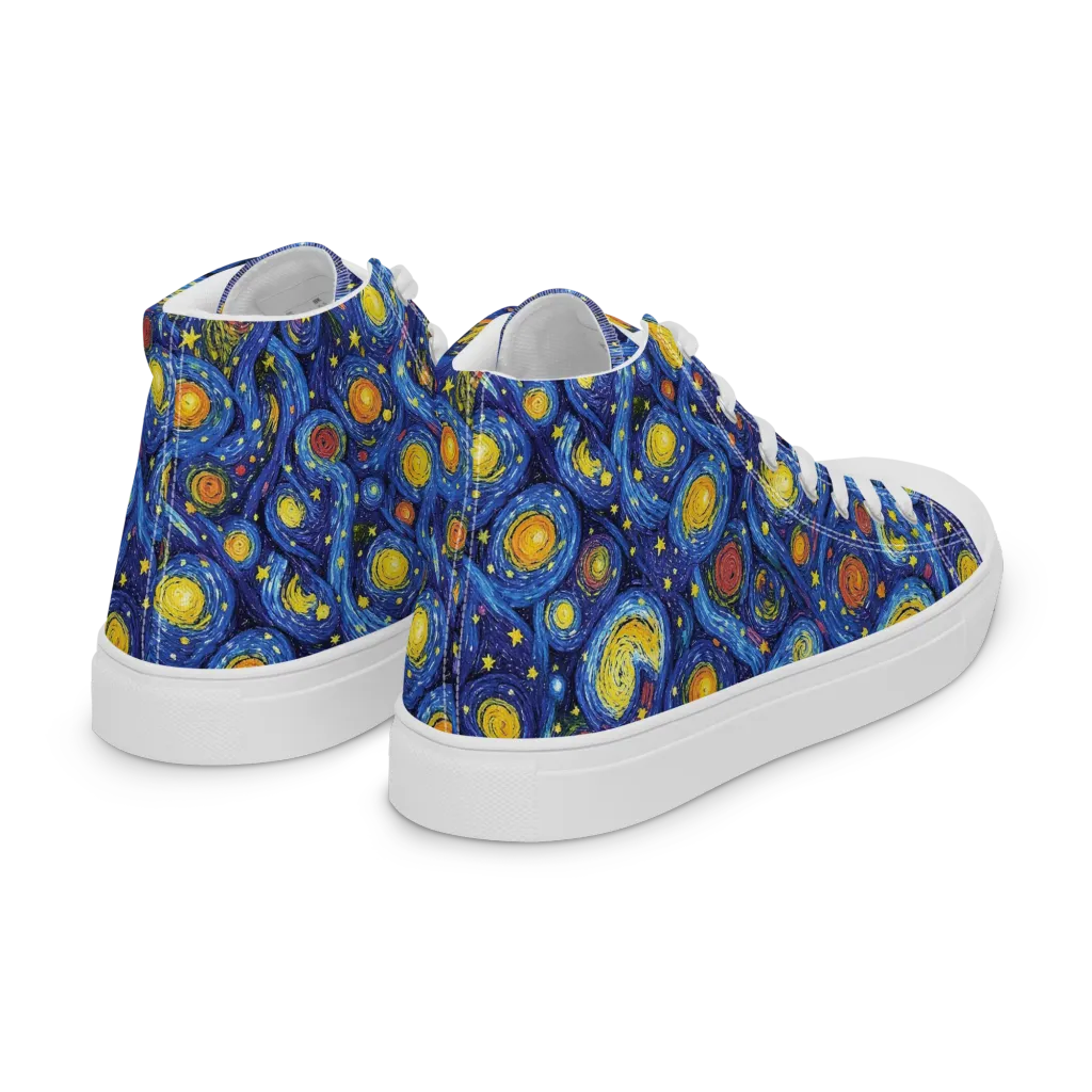 Cosmic Whirl on Women's High Top Canvas Shoes — Right Back