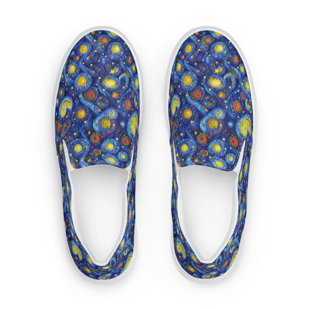 Cosmic Whirl on Men's Slip-On Canvas Shoes — Front