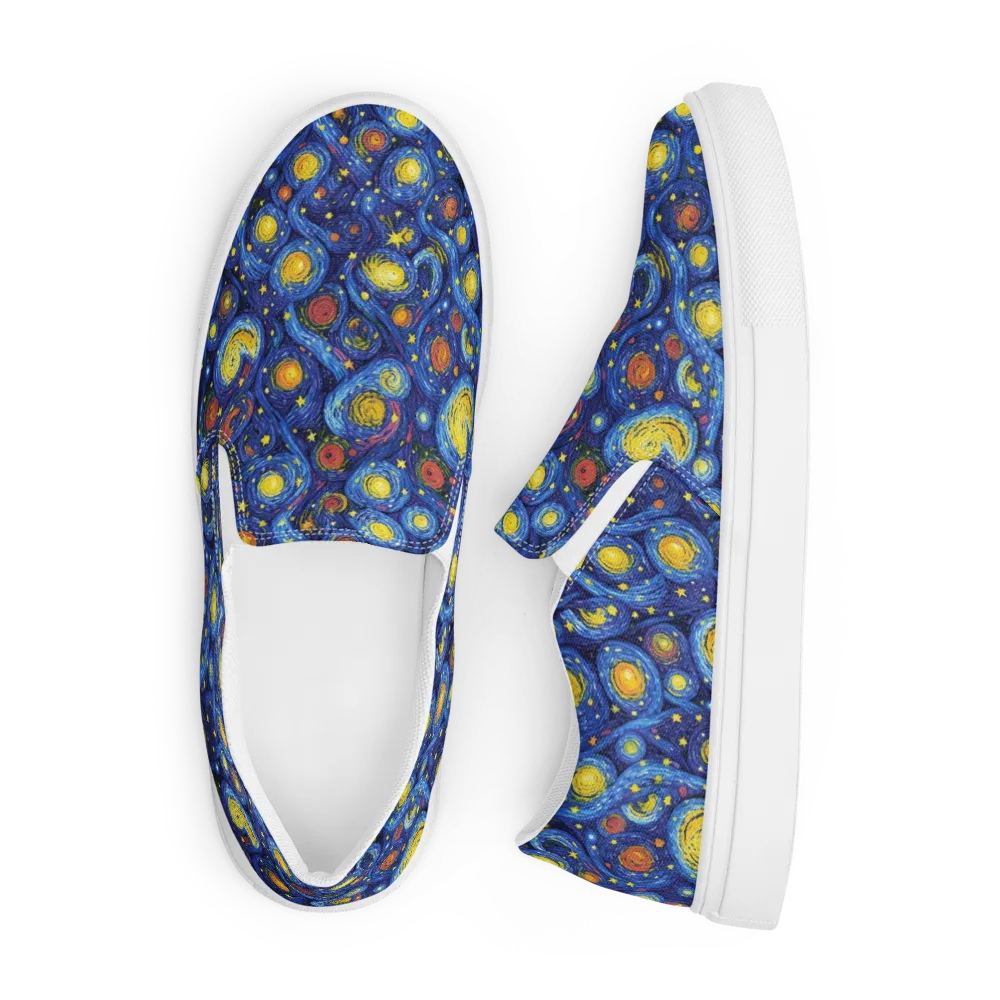 Cosmic Whirl on Men's Slip-On Canvas Shoes — Front