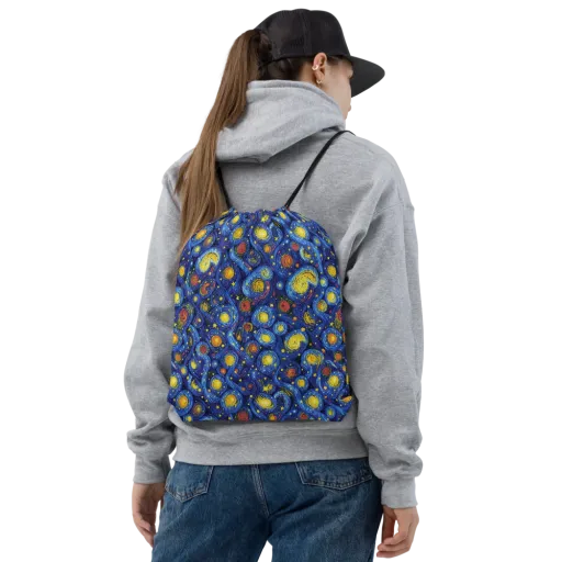 Cosmic Whirl on a Drawstring Bag