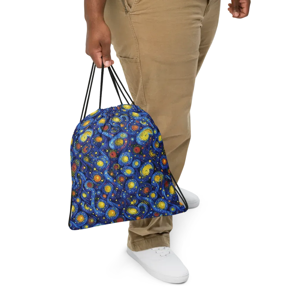 Cosmic Whirl on Drawstring Bag — Front