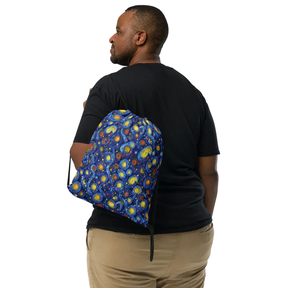 Cosmic Whirl on Drawstring Bag — Front