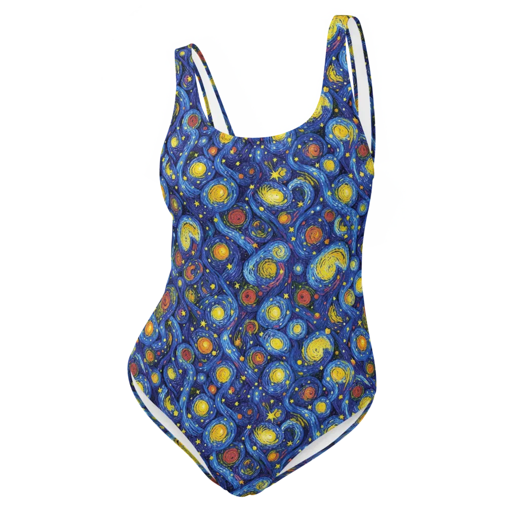Cosmic Whirl on One-Piece Swimsuit — Front