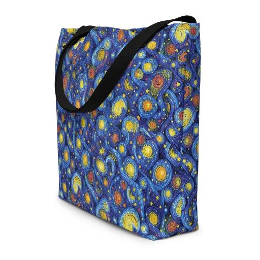 Cosmic Whirl on a Large Tote Bag W/ Pocket