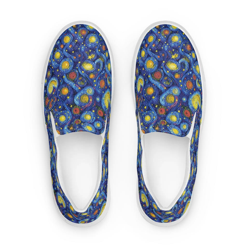 Cosmic Whirl on Women's Slip-On Canvas Shoes — Front