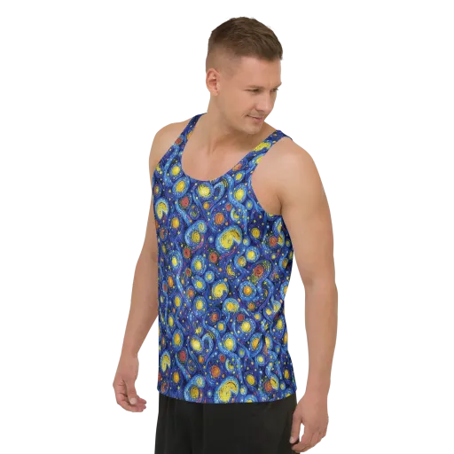 Cosmic Whirl on a Men's Tank Top