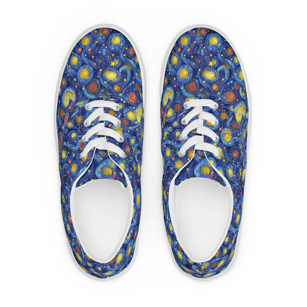 Cosmic Whirl on Men's Lace-Up Canvas Shoes — Front