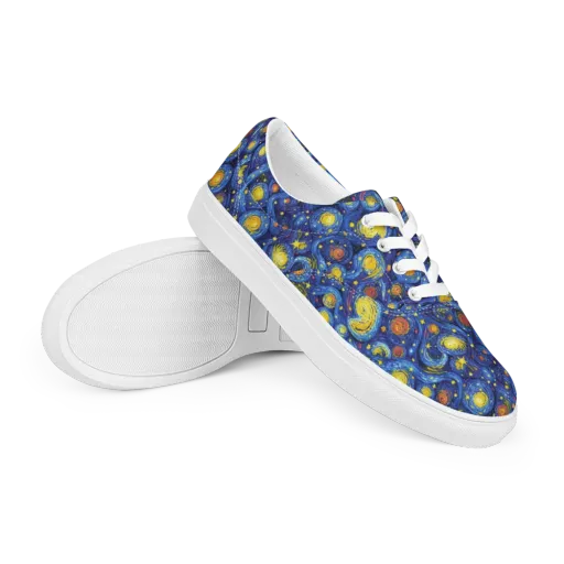 Cosmic Whirl on a Men's Lace-Up Canvas Shoes