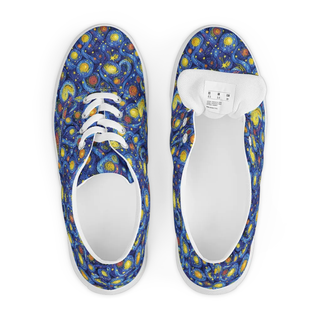 Cosmic Whirl on Men's Lace-Up Canvas Shoes — Front