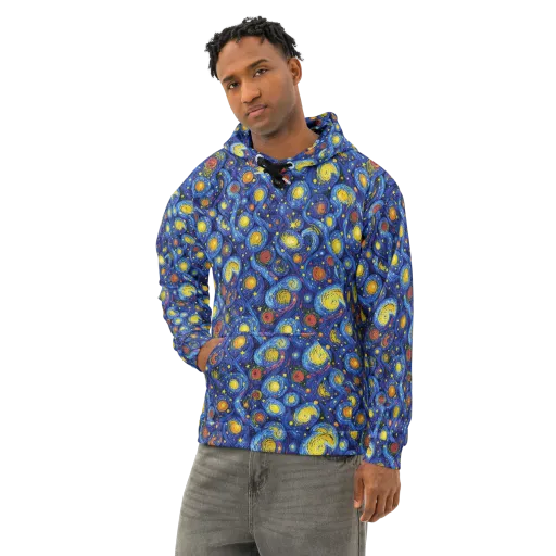 Cosmic Whirl on a Cotton Hoodie