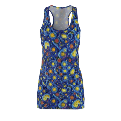 Cosmic Whirl on a Racerback Dress