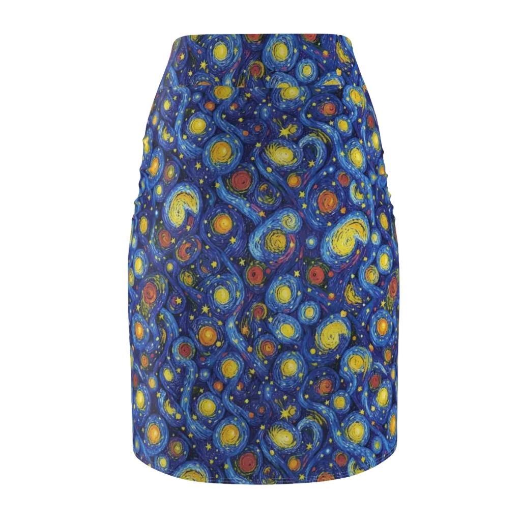 Cosmic Whirl on Pencil Skirt — Back