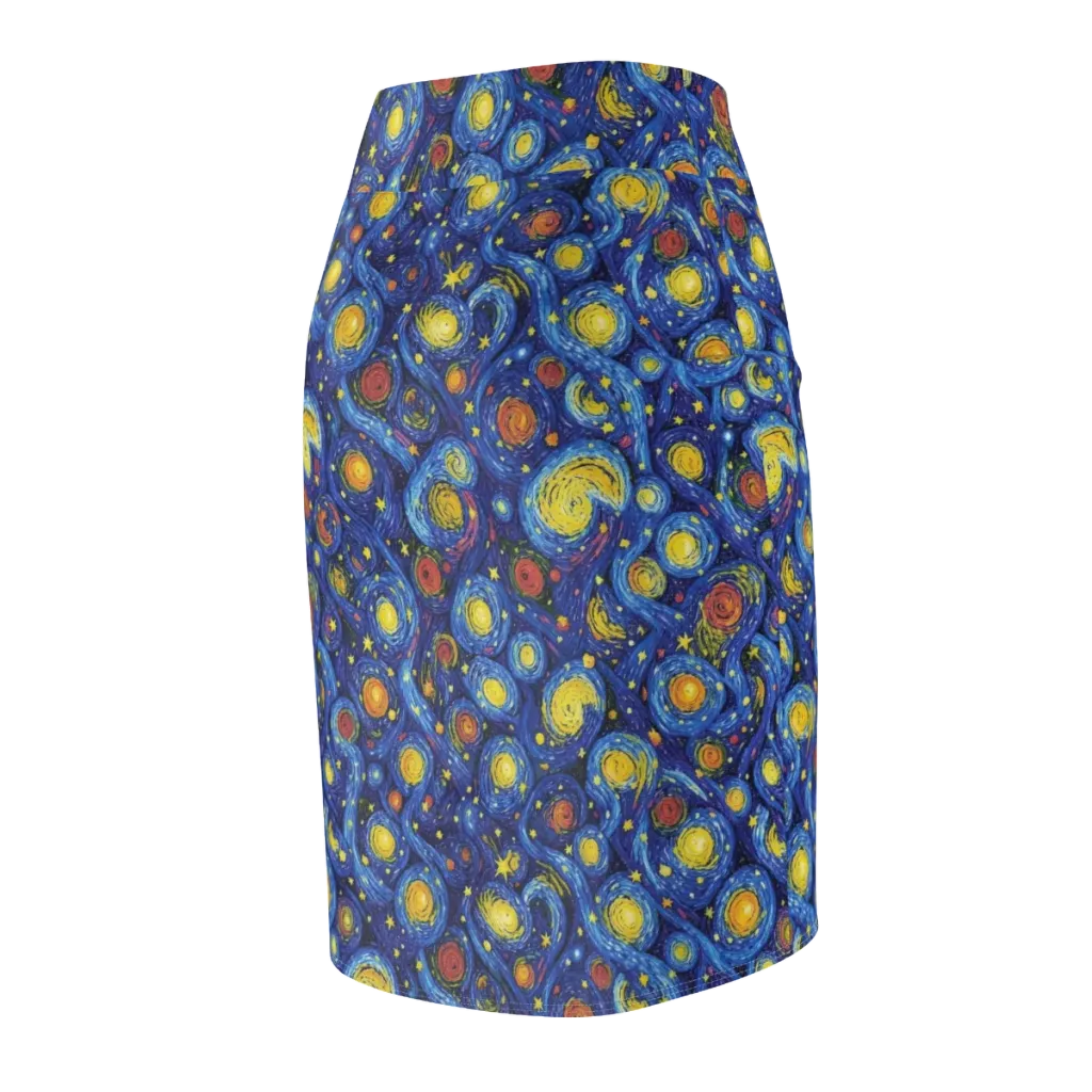 Cosmic Whirl on Pencil Skirt — Back Side