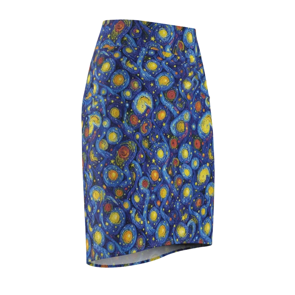 Cosmic Whirl on Pencil Skirt — Front Side