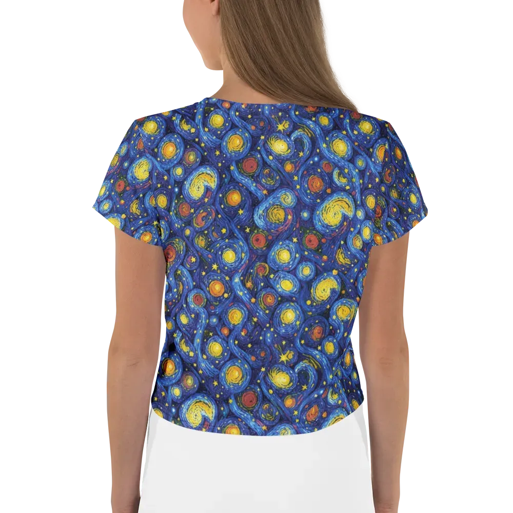 Cosmic Whirl on Crop Tee — Back
