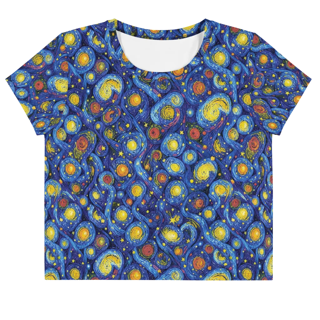 Cosmic Whirl on Crop Tee — Front