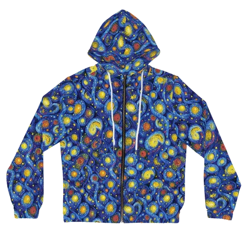 Cosmic Whirl on a Women's Full-Zip Hoodie