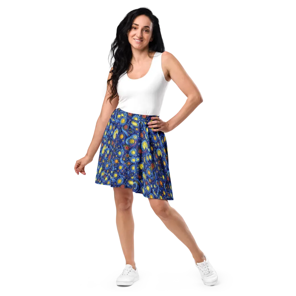 Cosmic Whirl on Skater Skirt — Front