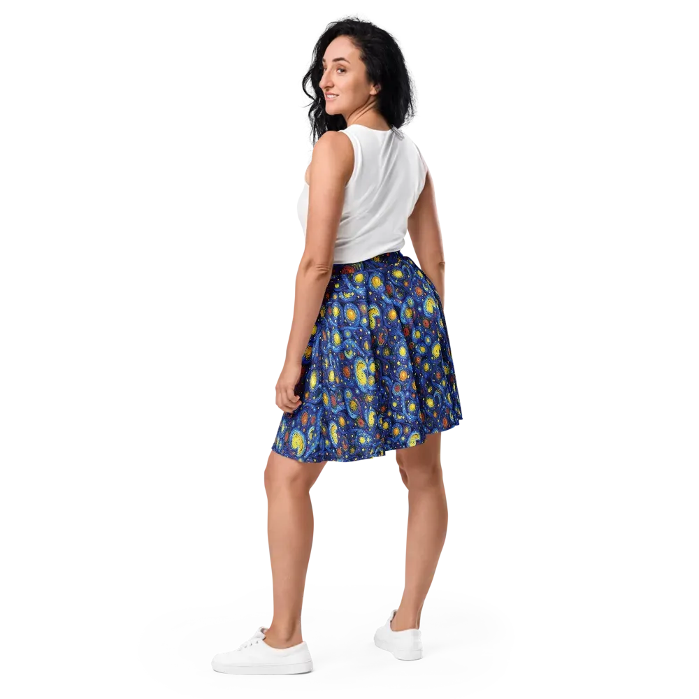 Cosmic Whirl on Skater Skirt — Back
