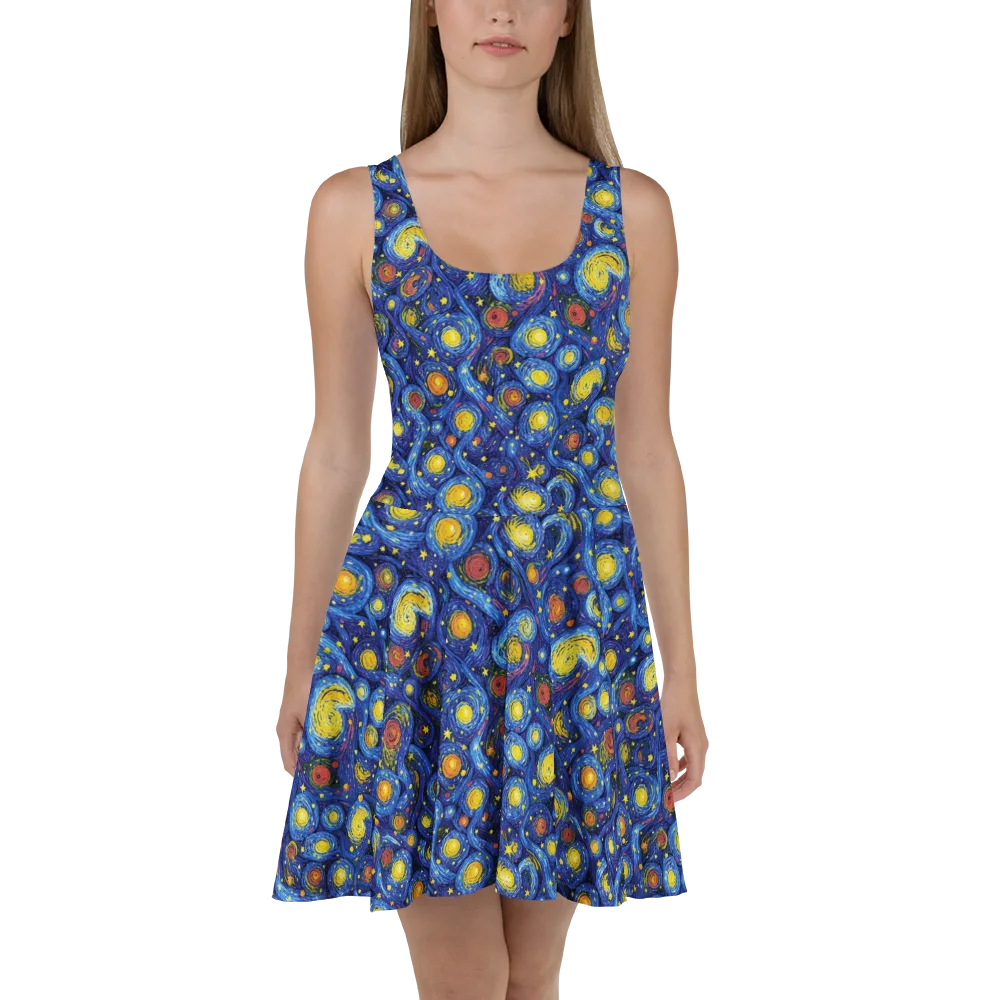 Cosmic Whirl on Skater Dress — Front