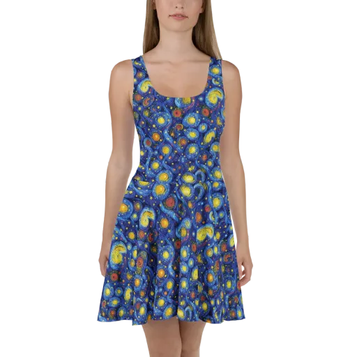 Cosmic Whirl on a Skater Dress