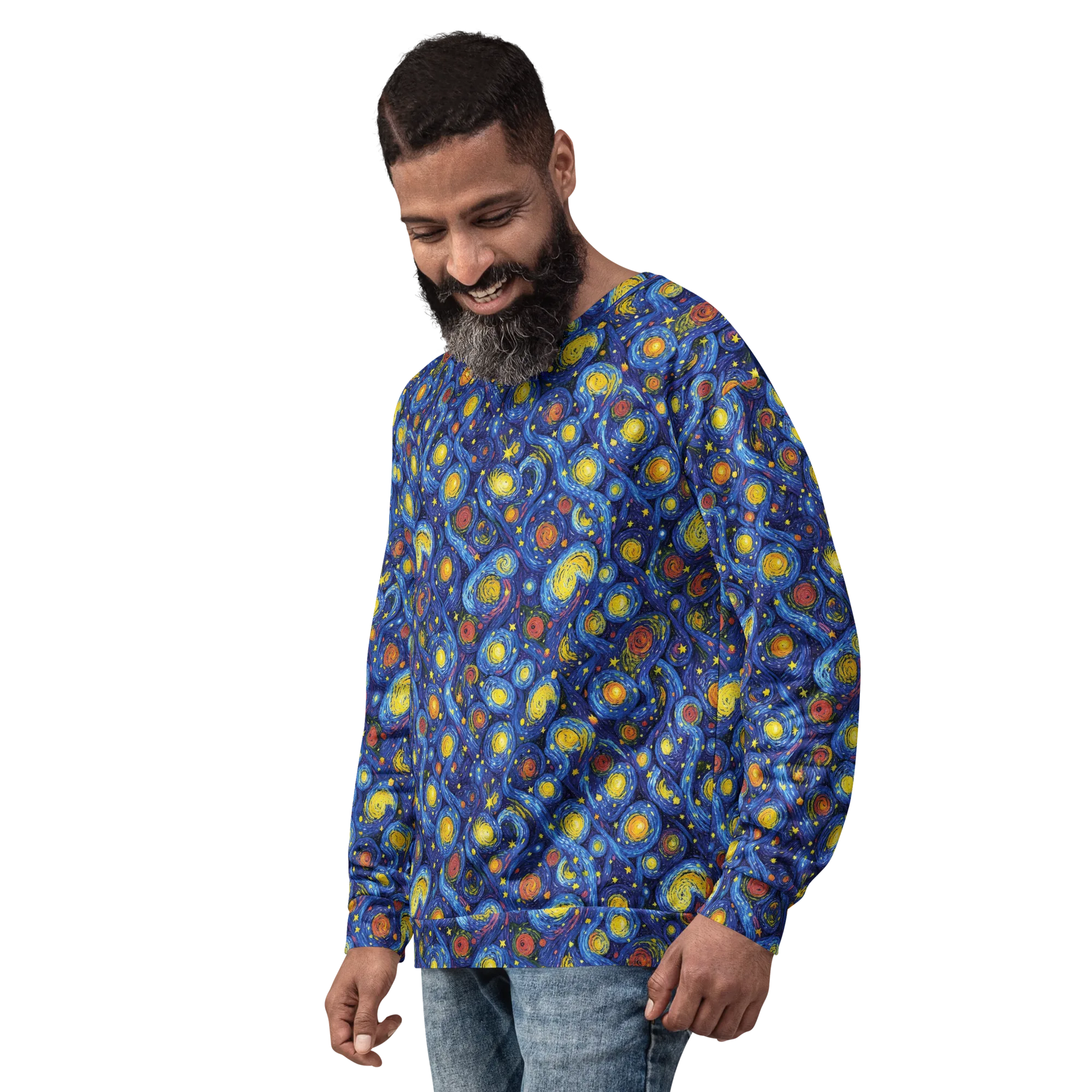 Cosmic Whirl on Sweatshirt — Left Front