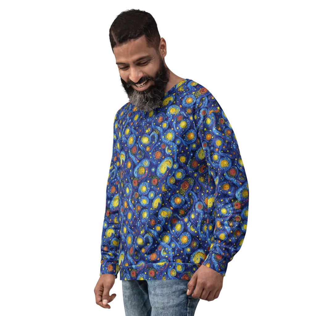 Cosmic Whirl on Sweatshirt — Left Front