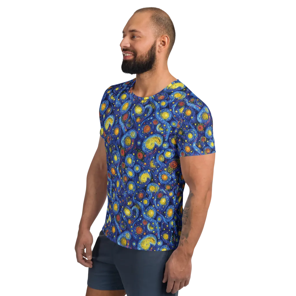 Cosmic Whirl on Men's Athletic T-Shirt — Left
