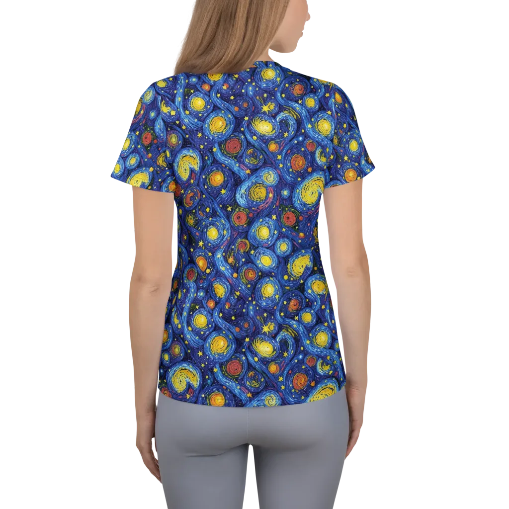 Cosmic Whirl on Women's Athletic T-Shirt — Back