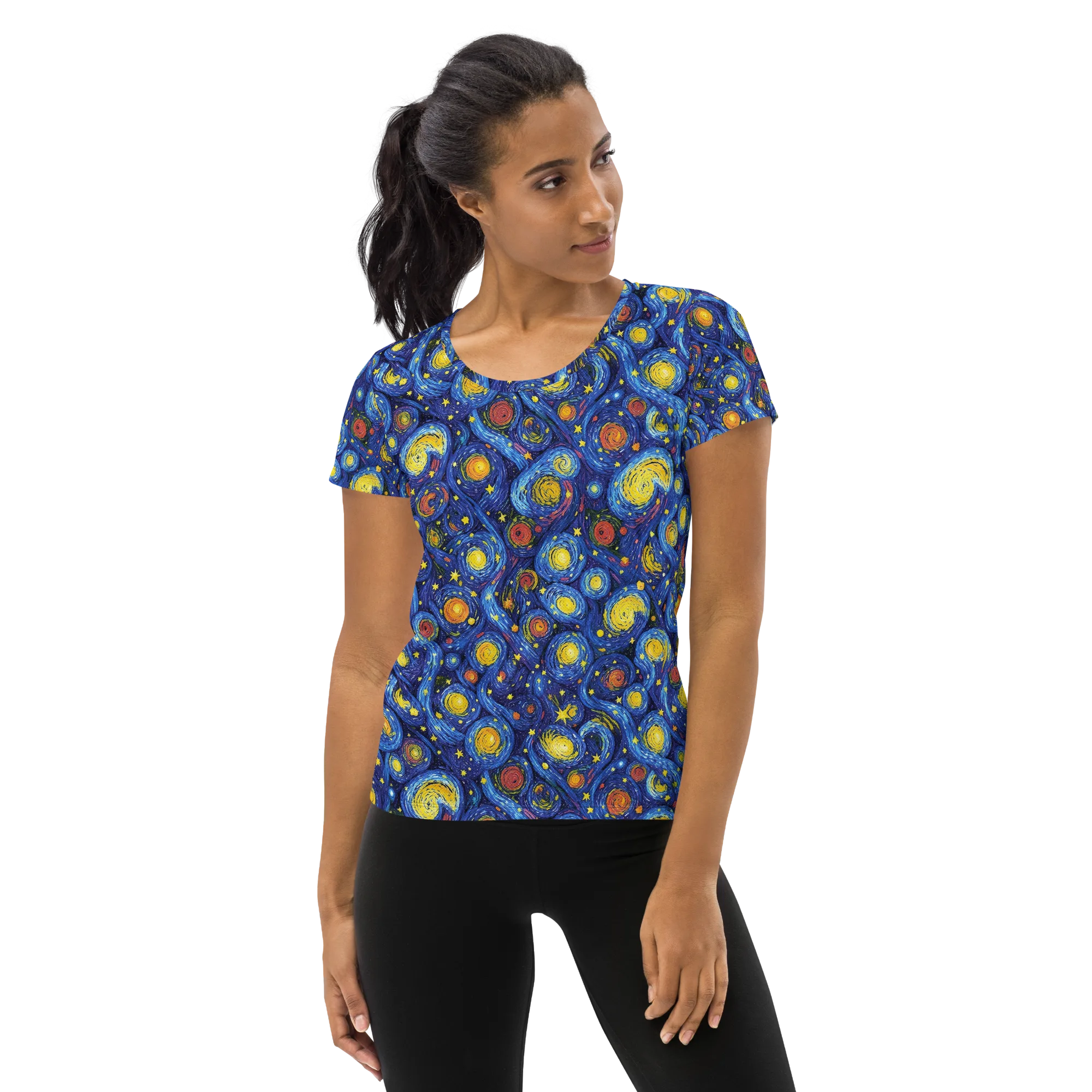Cosmic Whirl on Women's Athletic T-Shirt — Front