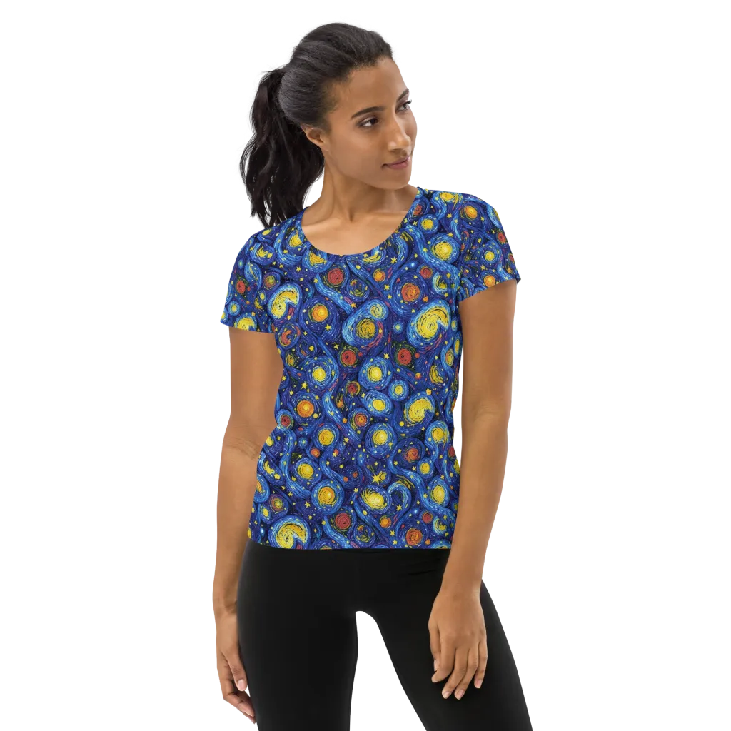 Cosmic Whirl on Women's Athletic T-Shirt — Front