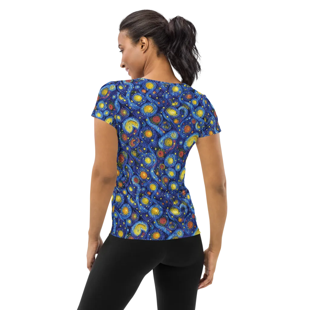 Cosmic Whirl on Women's Athletic T-Shirt — Back