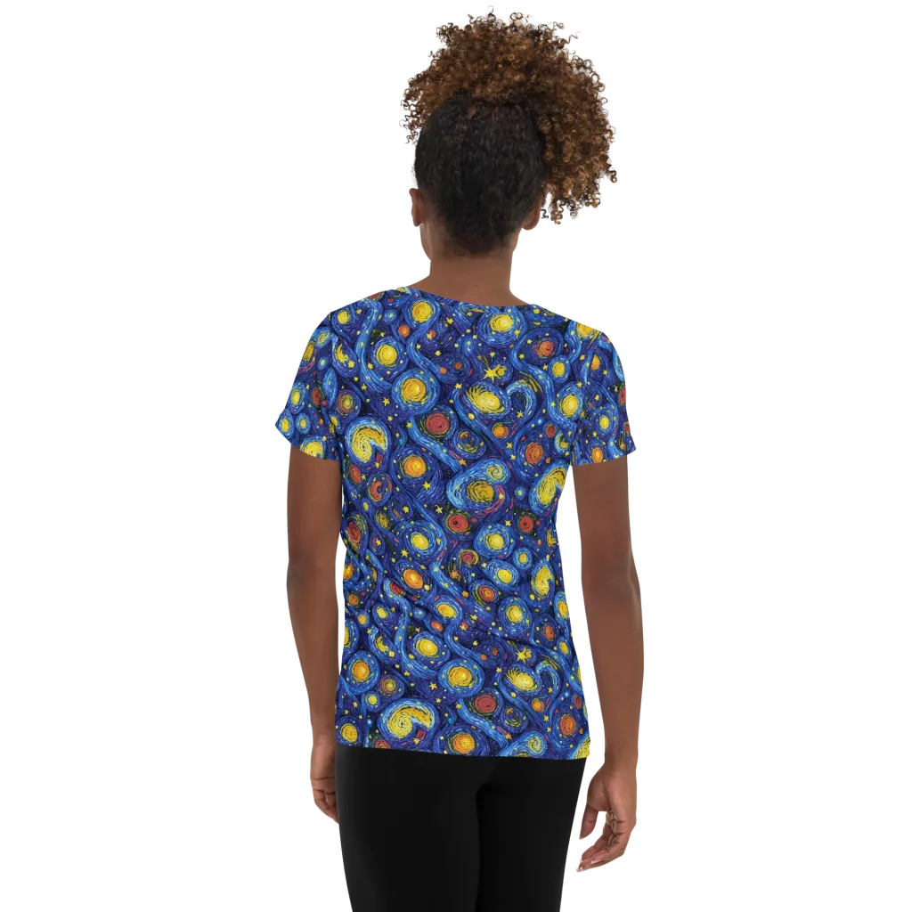 Cosmic Whirl on Women's Athletic T-Shirt — Back