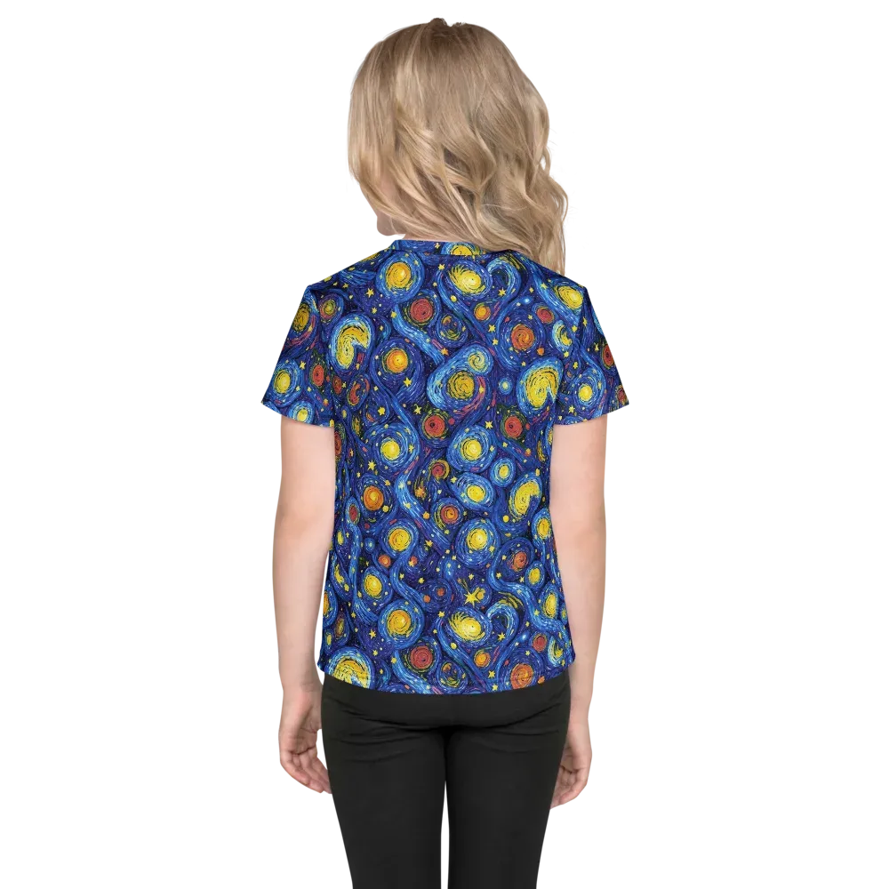 Cosmic Whirl on Kids Crew Neck T-Shirt — Back