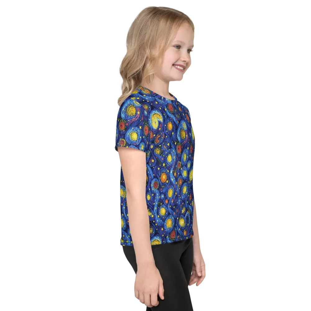 Cosmic Whirl on Kids Crew Neck T-Shirt — Right
