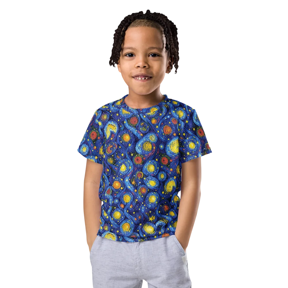 Cosmic Whirl on Kids Crew Neck T-Shirt — Front