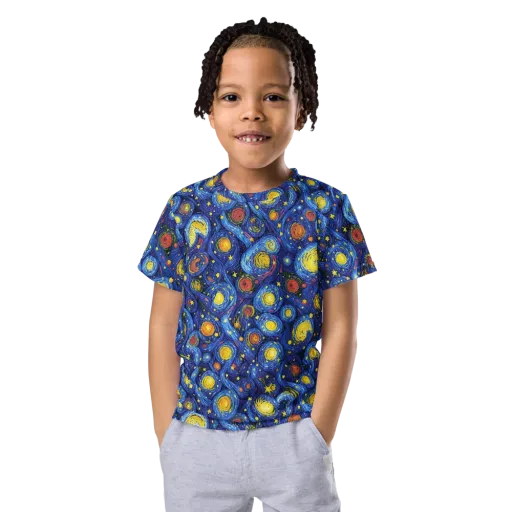 Cosmic Whirl on a Kids Crew Neck T-Shirt