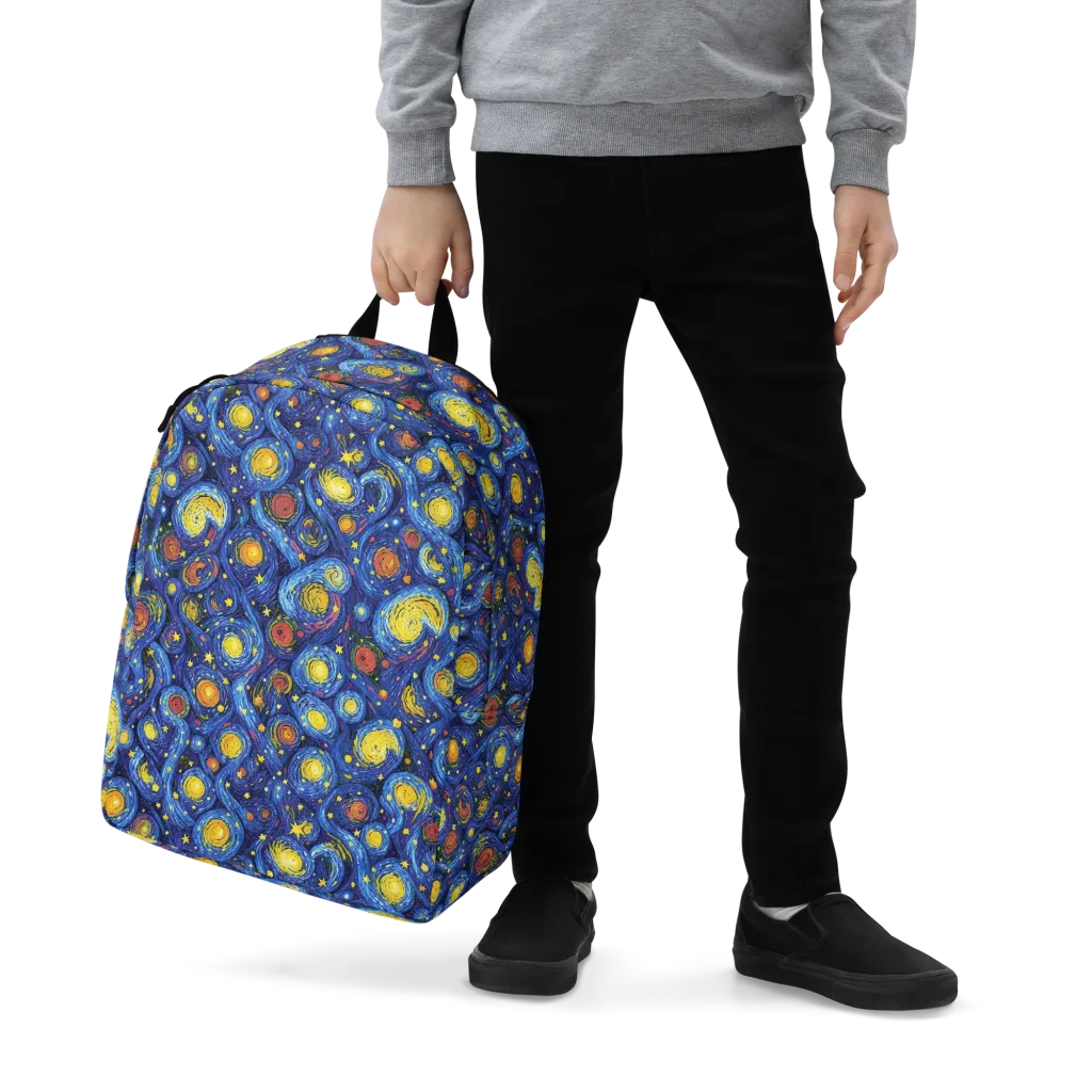 Cosmic Whirl on Minimalist Backpack — Zoomed-in