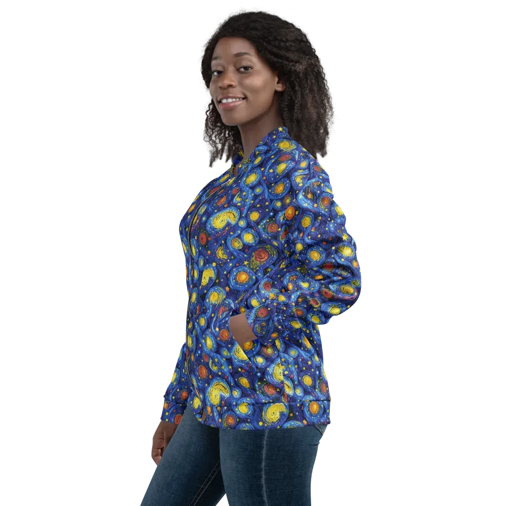 Cosmic Whirl on Bomber Jacket — Left