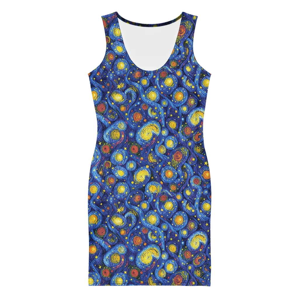 Cosmic Whirl on Bodycon Dress — Front