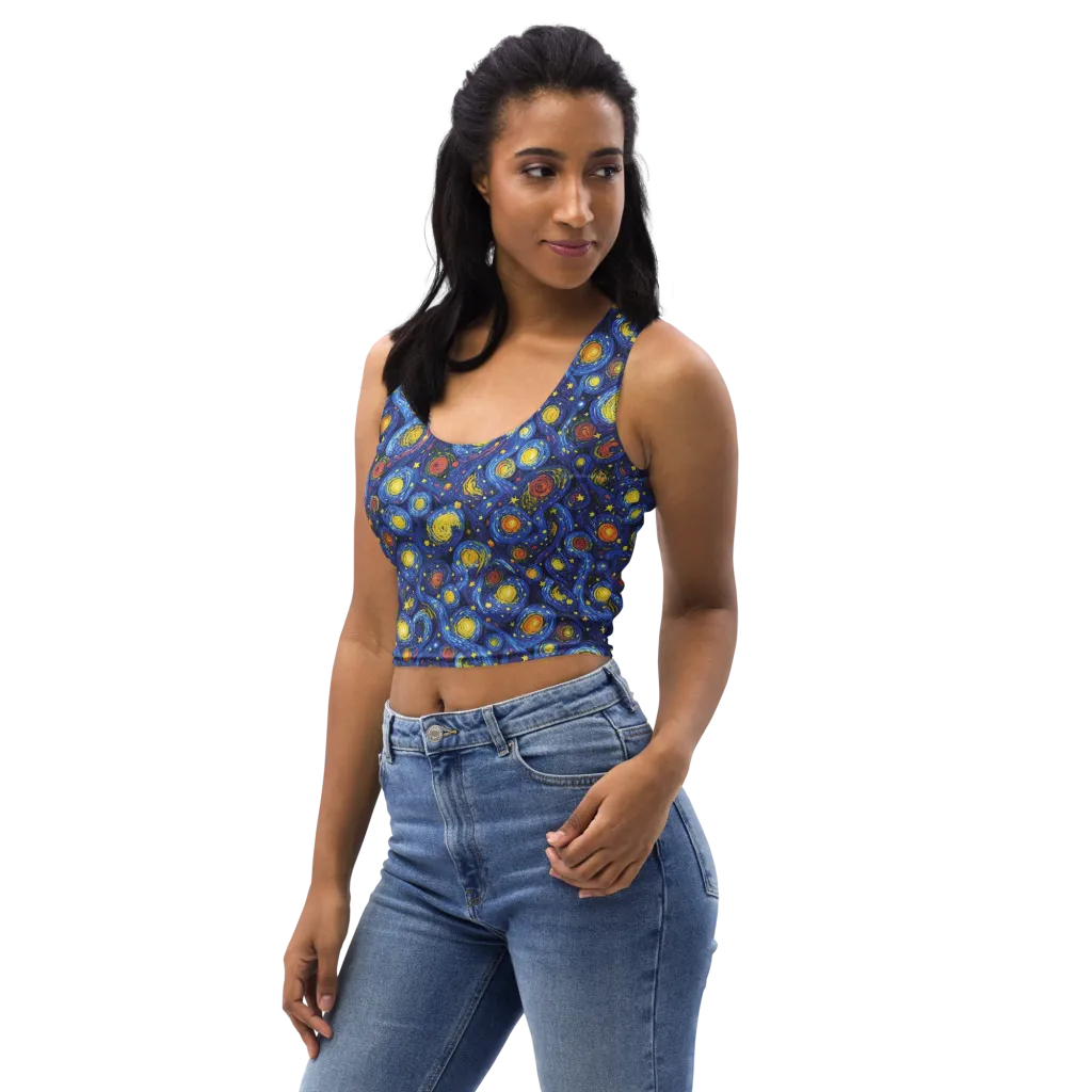 Cosmic Whirl on Crop Top — Left Front