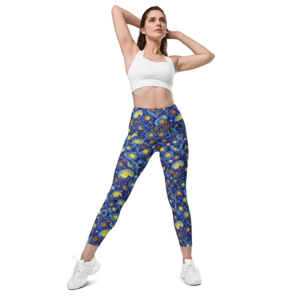 Cosmic Whirl on Leggings with Pockets — Front